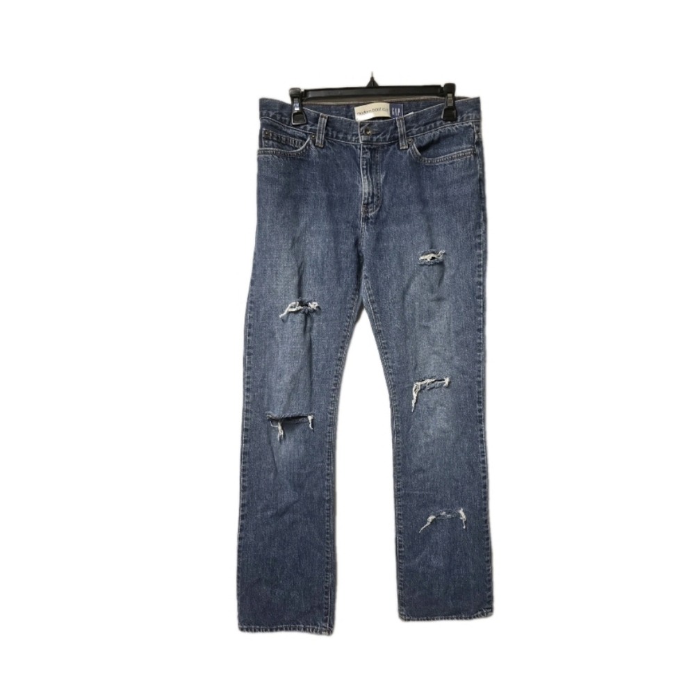 VTG GAP MODERN BOOT CUT COTTON MADE IN USA DISTRESSED JEANS 10 REGULAR